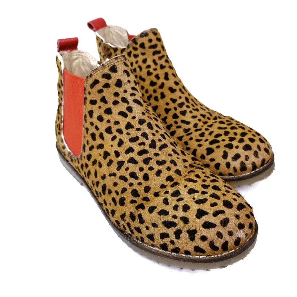 Mini Boden Leopard Chelsea Calf Hair Boots